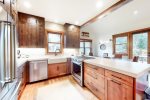 Modern kitchen with wood finishes